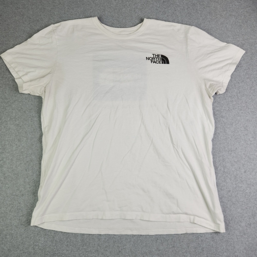 The North Face Never Stop Exploring T-Shirt Mens 2XL White Graphic Print Cotton‎